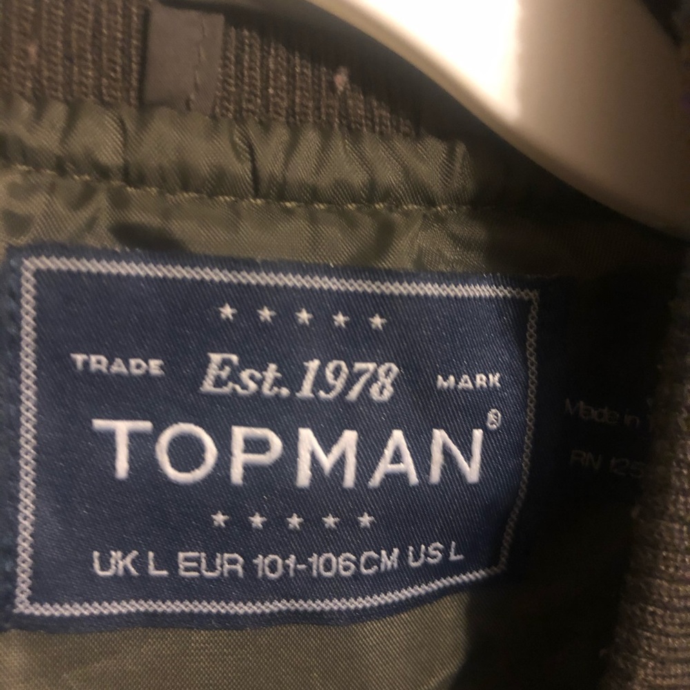 Army green bomber jacket. Men’s L